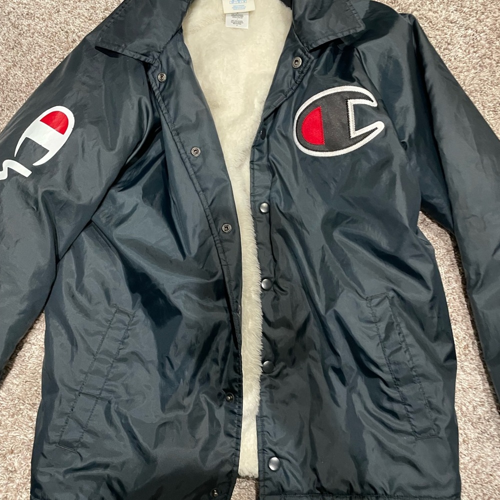 Champion Black Jacket with Logo